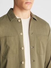 Remus Uomo Green Tapered Fit Long Sleeve Tencel Shirt - Image 5 of 6