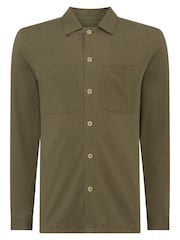 Remus Uomo Green Tapered Fit Long Sleeve Tencel Shirt - Image 6 of 6