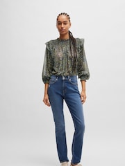 BOSS Blue Tapered Raw Hem Stretch Denim Jeans - Image 3 of 5