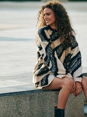 Black White Animal Soft Touch Crew Neck Knitted Jumper - Image 2 of 5