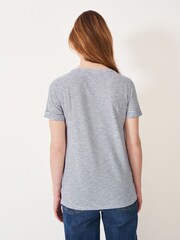 Crew Clothing Light Blue 100% Cotton Perfect Striped Crew Slub T-Shirt - Image 2 of 5