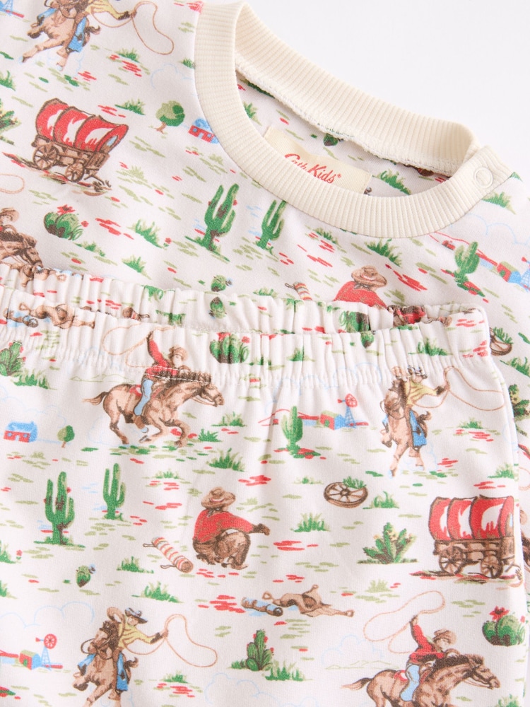 Cath Kidston Ecru Cowboy Baby Sweatshirt and Joggers Set - Image 10 of 12