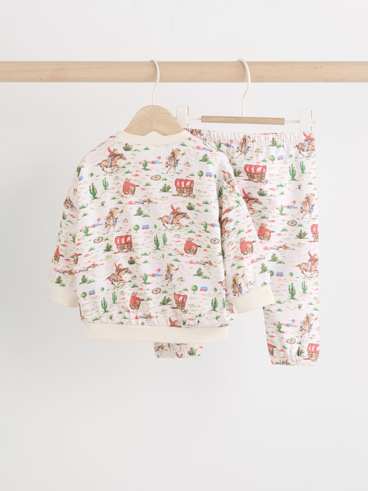 Cath Kidston Ecru Cowboy Baby Sweatshirt and Joggers Set - Image 4 of 12
