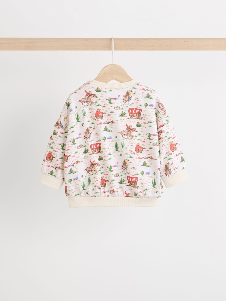 Cath Kidston Ecru Cowboy Baby Sweatshirt and Joggers Set - Image 6 of 12