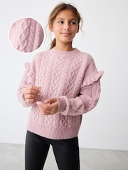 Baker by Ted Baker Frill Shoulder Diamante Knit Jumper - Image 1 of 9