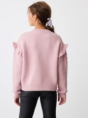 Baker by Ted Baker Frill Shoulder Diamante Knit Jumper - Image 3 of 9