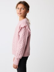 Baker by Ted Baker Frill Shoulder Diamante Knit Jumper - Image 4 of 9