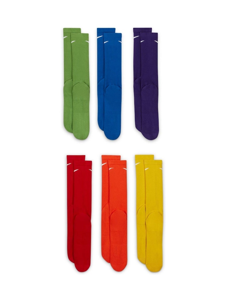 Nike Natural Everyday Plus Cushioned Training Crew Socks 6 Pack - Image 3 of 4