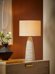 MADE.COM Cream Vince Ceramic Table Lamp - Image 1 of 6