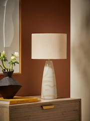 MADE.COM Cream Vince Ceramic Table Lamp - Image 2 of 6
