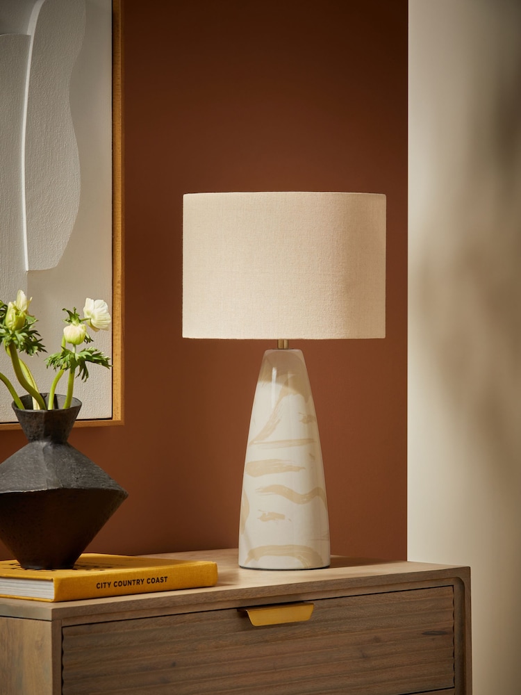 MADE.COM Cream Vince Ceramic Table Lamp - Image 2 of 6