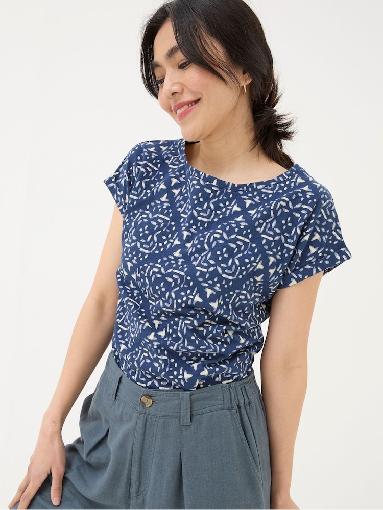 FatFace Ivy Blue Geo Marks T-Shirt - Image 1 of 5