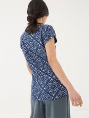 FatFace Ivy Blue Geo Marks T-Shirt - Image 2 of 5