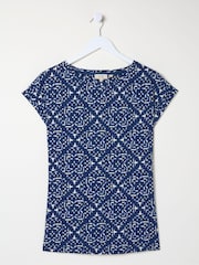 FatFace Ivy Blue Geo Marks T-Shirt - Image 5 of 5