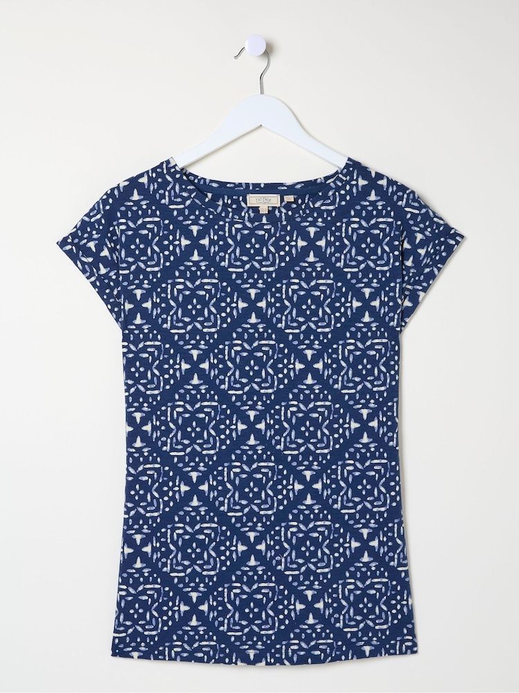 FatFace Ivy Blue Geo Marks T-Shirt - Image 5 of 5