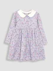 JoJo Maman Bébé Lilac Purple Ditsy Floral Peter Pan Dress - Image 1 of 4