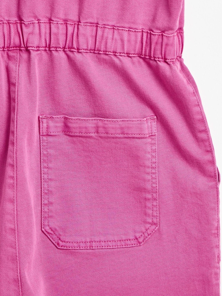 Oliver Bonas Pink Denim Short Sleeve Jumpsuit - Image 6 of 6 Oliver Bonas Pink Denim Short Sleeve Jumpsuit - Image 6 of 6