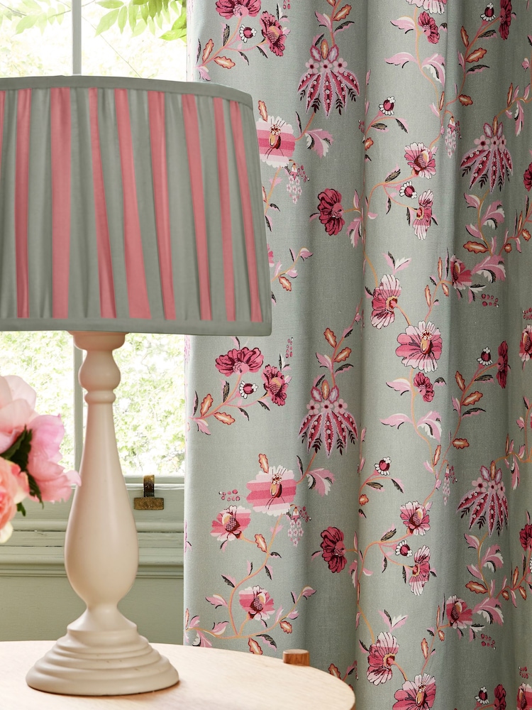 Cath Kidston Sage Friendship Garden Blackout Pencil Pleat Curtains - Image 2 of 2