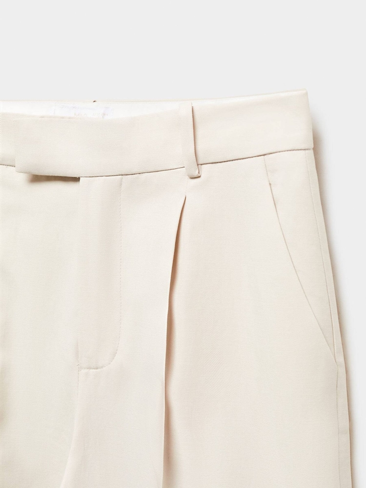Mango Brown Pleated Suit Trousers - Image 6 of 6