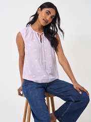 Lila - Crew Clothing 100% Baumwollbluse in Relaxed Fit mit Streifen - Bild 1 von 4