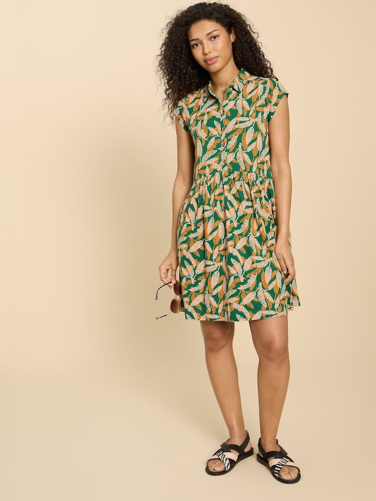 White Stuff Green Everly Jersey Shirt Dress - Image 2 of 7