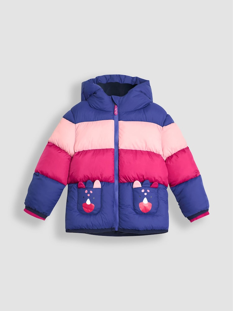 Cobalt Blue Dinosaur - JoJo Maman Bébé Puffer Jacket - Image 1 of 3 Cobalt Blue Dinosaur - JoJo Maman Bébé Puffer Jacket - Image 1 of 3