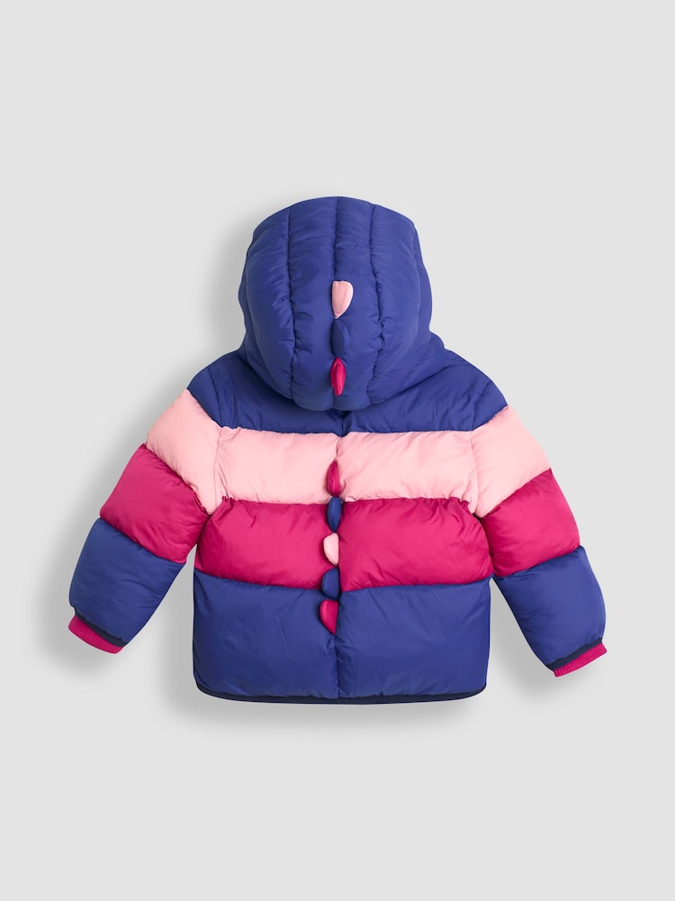 Cobalt Blue Dinosaur - JoJo Maman Bébé Puffer Jacket - Image 2 of 3 Cobalt Blue Dinosaur - JoJo Maman Bébé Puffer Jacket - Image 2 of 3