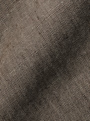 Charles Tyrwhitt Brown/Cream Slim Fit Plain Short Sleeve Pure 100% Linen Shirt - Image 6 of 6
