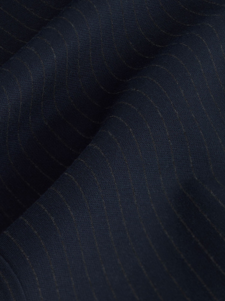 Azul marino a rayas finas - Pantalones de pernera ancha de punto roma liso - Imagen 6 de 6 Azul marino a rayas finas - Pantalones de pernera ancha de punto roma liso - Imagen 6 de 6