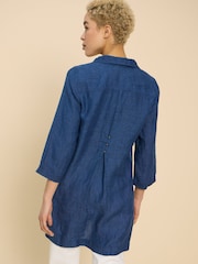 White Stuff Blue Blaire 100% Linen Tunic - Image 2 of 7