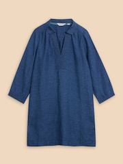 White Stuff Blue Blaire 100% Linen Tunic - Image 5 of 7