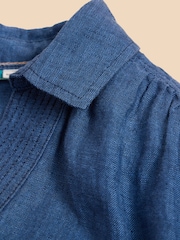 White Stuff Blue Blaire 100% Linen Tunic - Image 7 of 7