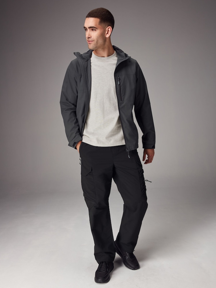 Black Relaxed Fit Tech Utility Pocket Cargo Trousers - Image 2 of 14