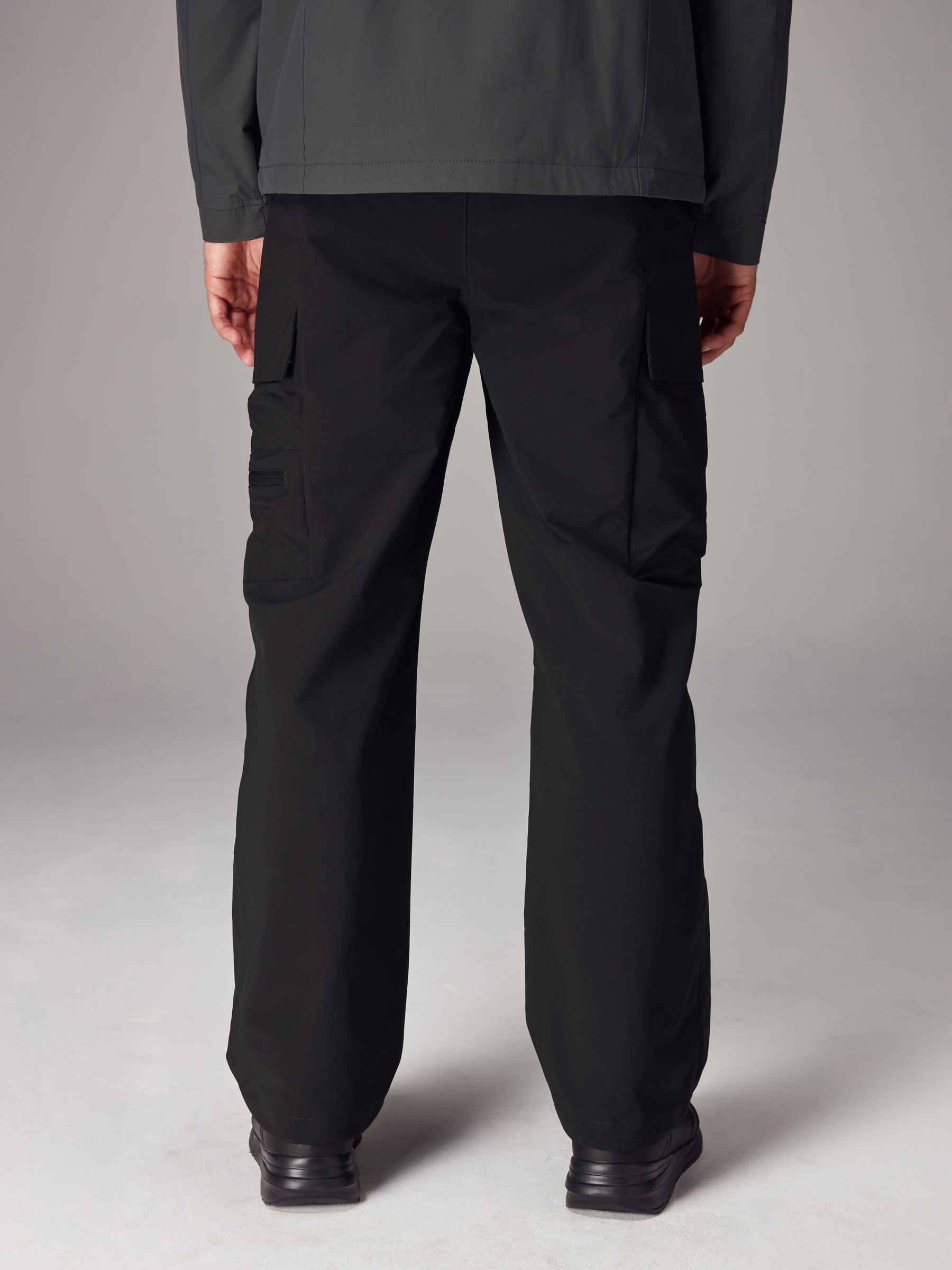 Buy Black Relaxed Fit Tech Utility Pocket Cargo Trousers