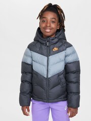 Nike Black/Grey/Orange Synthetic Fill Hooded Jacket - Image 1 of 6