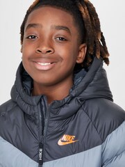Nike Black/Grey/Orange Synthetic Fill Hooded Jacket - Image 5 of 6
