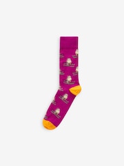 Green/Blue Bright Animal Fun Pattern Socks 8 Pack - Image 10 of 10
