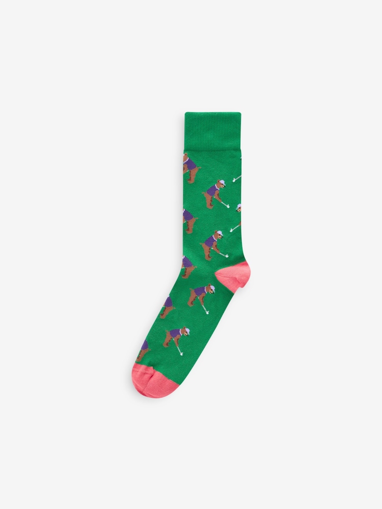 Groene/Blauwe heldere Animal - 8 Paar sokken met leuk patroon - Image 4 of 10