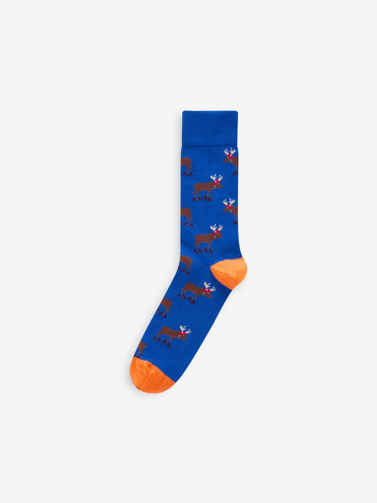 Groene/Blauwe heldere Animal - 8 Paar sokken met leuk patroon - Image 7 of 10