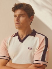 Reiss Pink Multi Tonka Ché Towelling Open-Collar Shirt - Image 3 of 6