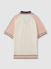 Reiss Pink Multi Tonka Ché Towelling Open-Collar Shirt - Image 4 of 6