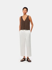 Whistles Bethany Barrel Leg White Trousers - Image 1 of 5