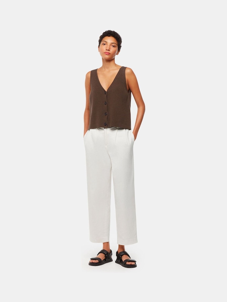 Whistles Bethany Barrel Leg White Trousers - Image 1 of 5 Whistles Bethany Barrel Leg White Trousers - Image 1 of 5