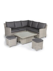 Kettler White Wash Palma Garden Mini Corner Set With Glass Top Table - Image 4 of 4