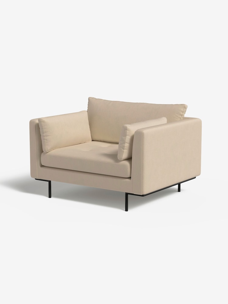 MADE.COM Cotton Weave Oatmeal Harlow Loveseat - Image 1 of 7