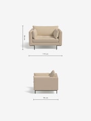 MADE.COM Cotton Weave Oatmeal Harlow Loveseat - Image 3 of 7