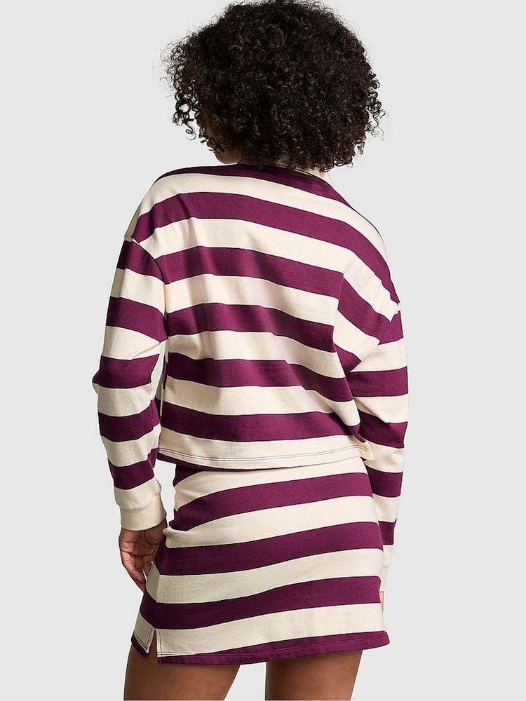 Victoria's Secret PINK Purple Rose Stripe Rugby Mini Skirt - Image 2 of 3