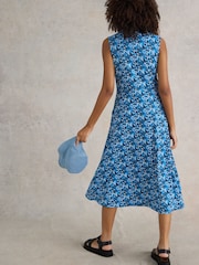 White Stuff Blue Rua Jersey Shirt Dress - Image 3 of 7