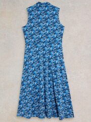 White Stuff Blue Rua Jersey Shirt Dress - Image 6 of 7