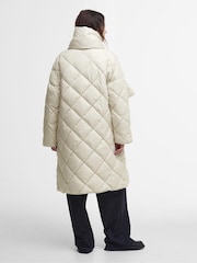 Barbour® Cream Brigitte Detachable Scarf Puffer Coat - Image 3 of 7